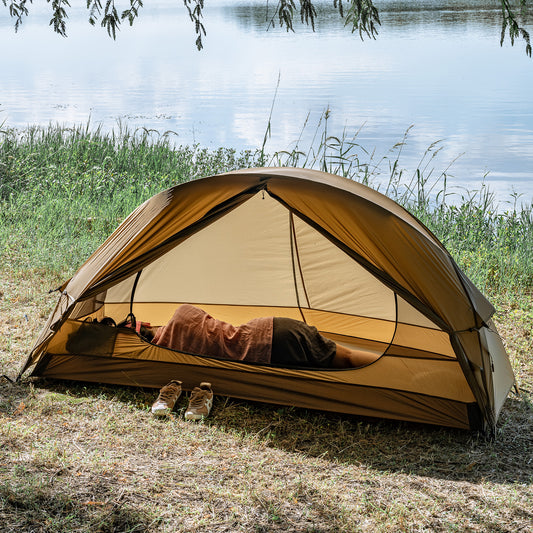 TOMOUNT テント 登山用 超軽量 ソロテント 20Dナイロン キャンプテント 自立式 PU3000mm インナー付き 二重層 通気 コンパクト バイク アウトドア 登山用テント 組立簡単 ツーリング サイクリング