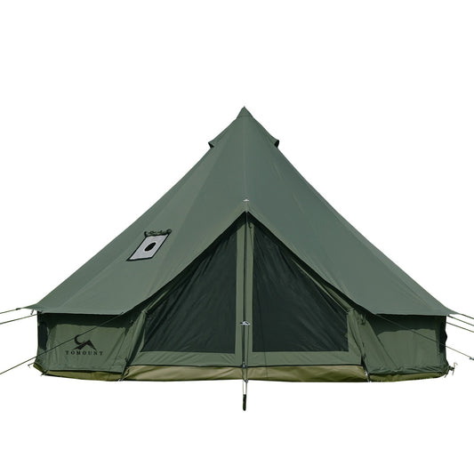 TOMOUNT ベルテント 4m TC テント ポリコットン キャンプテント 4~8人用 多機能 四季適用 アウトドア 撥水 通気 遮光 焚火 ファミリーツーリング 露營場 キャンプ テント ホテルテント