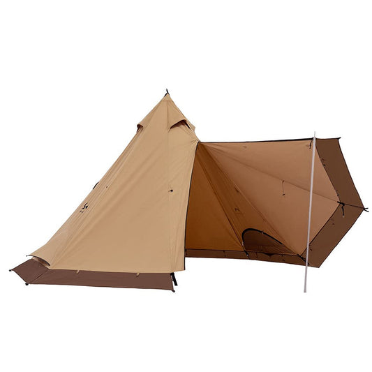 TOMOUNT ワンポールテント ポリコットンテント 2.1m TCキャンプテント 多機能 2-4人 簡単設営 撥水 通気 遮光 焚火 キャンプ用(カーキ色)