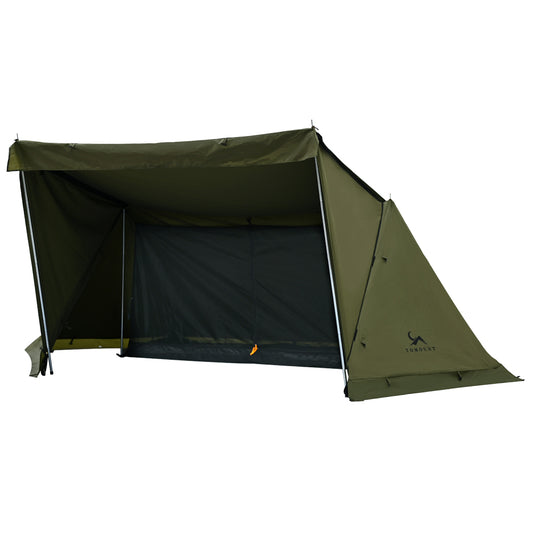 TOMOUNT パップテント TC軍幕 ソロ 2人用 ポリコットンテント 焚火 遮光 サイドウォール付き